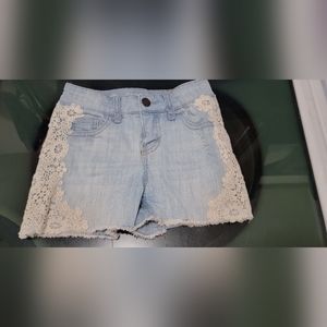 Girls Lace Denim shorts